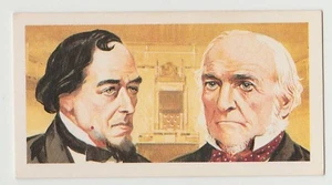 Original 1960s UK Trade Card - UK Prime Ministers William Gladstone & Disraeli - Picture 1 of 1