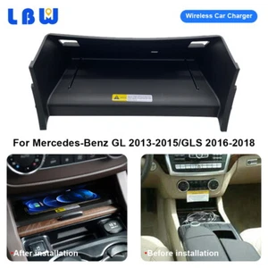 QI Wireless Car Phone Charger Fast Charging Pad For Benz GLS 2016-18 GL 2013-15 - Picture 1 of 12