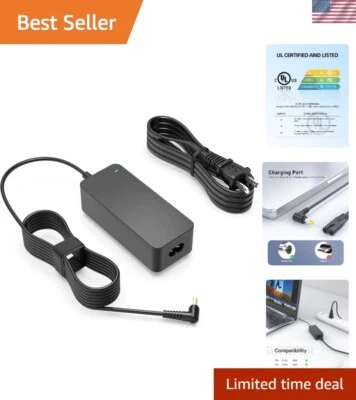 Adaptador de carga eficiente de 65 W para portátiles Gateway serie NV - seguro y portátil Foto 1 de 4