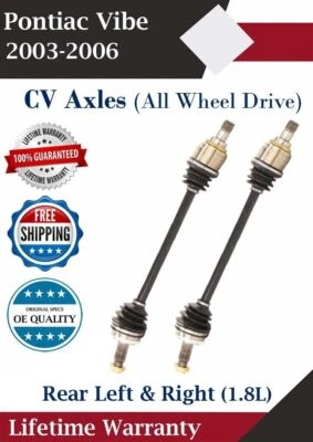 Eje trasero izquierdo y derecho CV para Pontiac Vibe 2003-2006 1,8 L AWD garantía de por vida Foto 1 de 4