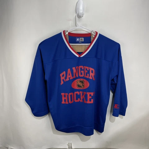 Starter New York Rangers NHL Hockey Jersey Mens Size XXL Blue Blue Red Cover