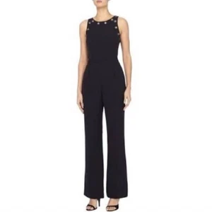 CATHERINE MALANDRINO Jewel Neck Flare Jumpsuit - Picture 1 of 7