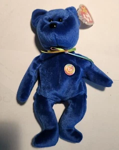 TY Beanie Baby Clubby 1998 Blue Teddy Bear - Picture 1 of 5