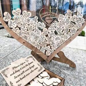 Wedding Guest Book Drop 3D Wooden Heart Drop Box Rustic Heart Sweet Z1U2