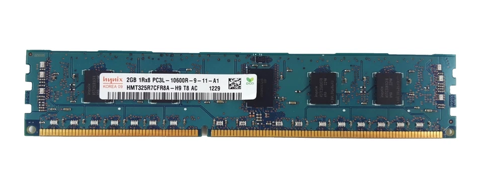 Hynix 2GB PC3L-10600R DDR3 SO-DIMM 204pin ECC Ram Server Memory HMT325R7CFR8A-H9 - Image 1 of 1