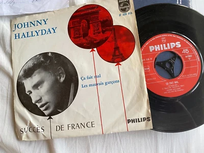 single hollandais NL 328 016 Johnny Hallyday Ca fait mal/les mauvais Variante 2 - Image 1 of 3