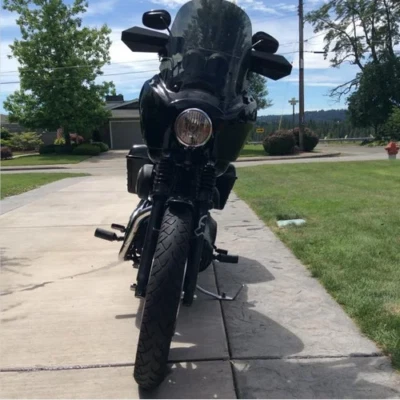 Black Front Fairing Kit For Harley Club Style Dyna Super Glide FXR T-Sport FXDXT Foto 1 de 4