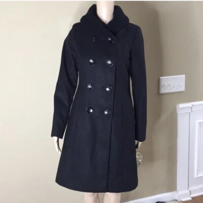 Abrigo Jessica Simpson Doble Pecho Negro Guisante Foto 1 de 4