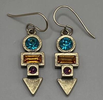 Patricia Locke Women’s Earrings Pierced Gold Plated Swarovski Crystals 1.5” - Image 1 of 4