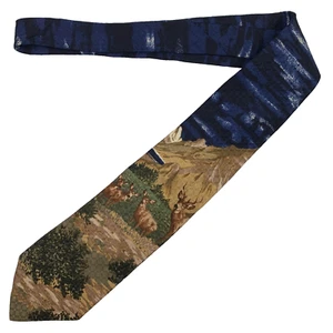 Harken Wilderness Nature Deer 100% Silk Italy Printed Tie 3.5 x 57 - Picture 1 of 7
