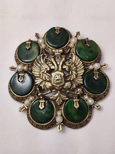 Rare Arthur Pepper ART Bakelite Heraldic Brooch Eagle Vintage - Picture 1 of 17