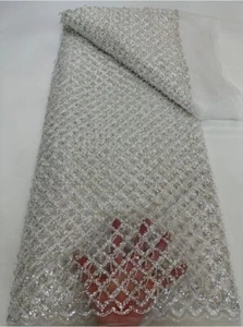 5 yards, Luxury Handbeaded Fabric Material - Picture 1 of 1