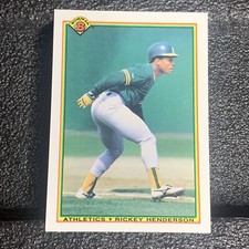 1990 Bowman  Rickey Henderson Baseball Card #457 Oakland Athletics