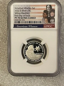 🔥 2022 S American Women Wilma Mankiller Silver Proof Quarter- NGC PF 70 FDOI 🔥 - Picture 1 of 2