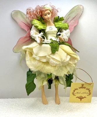 Mark Roberts Collection Flower Fairy Princess Ornament Ivory Green Pink  8” 2003 - Image 1 of 4