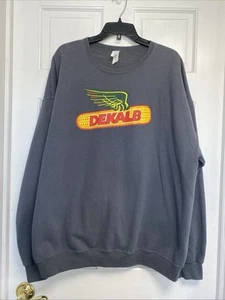 DEKALB Pullover Crew Neck Sweatshirt 2XL Grey Farming Agriculture Seed Corn - Picture 1 of 13