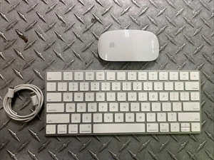 Apple Magic Keyboard Silber A1644 US Englisch & Apple Magic Mouse A1296 - Bild 1 von 4