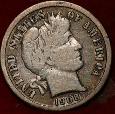 1908-D Denver Mint Silver Barber Dime - Image 1 of 2