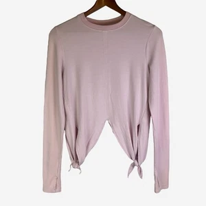 Athleta Samsara Nirvana Side Tie Cropped Sweatshirt XS Light Pink Athleisure - Picture 1 of 8