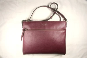 Kate Spade Jackson Cross-Body Purse - Burgundy Pebble Leather - Picture 1 of 11