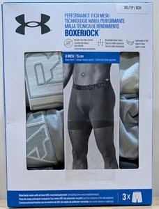 NEW Mens Size XS(28-29) Under Armour Performance Tech 6" Boxerjock Briefs 3 Pack - Picture 1 of 5