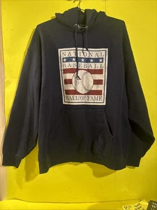 The Victory Mens   Baseball Hall of Fame Hoodie XL Navy Blue - Picture 1 of 3