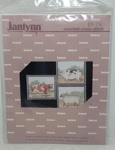 Janlynn "Americana Animals" Pig Cow Sheep Farm Counted Cross Stitch Kit New 974 - Picture 1 of 5