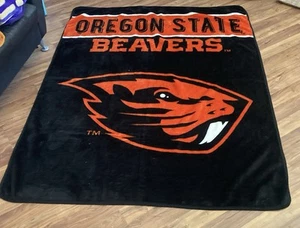 Oregon State Beavers NCAA Extra Large Blanket Color Black w/ Orange Size 5x7ft - Picture 1 of 1