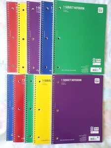 Spiral College Ruled Notebook One Subject 10 Notebooks Lot  70 Sheets Each - Picture 1 of 6