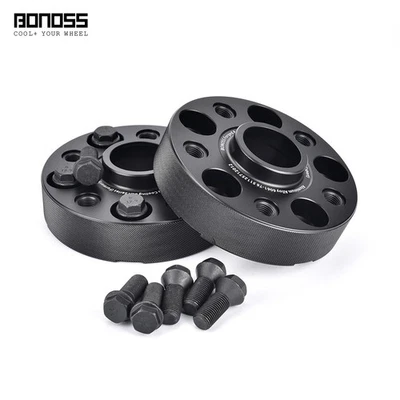 2X 35MM FORGED 5*120 BLACK WHEEL SPACERS ADAPTERS - BMW X6 M F16 F86 2014-2017 — 第 1/4 张图片