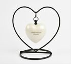 Cremation Keepsake Urn For Ashes Heart In My Heart White Urn Fully Personalised