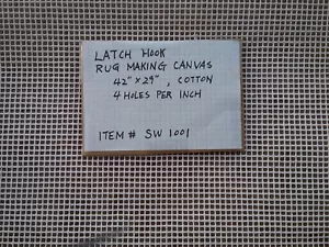 Blank latch hook rug making canvas 42 x 29 cotton 4 holes per inch item#SW 1001 - Picture 1 of 4