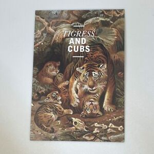 Tigress & Cubs Gift Art Painting Frame Postcard WorldWild Animals Africa, Desert