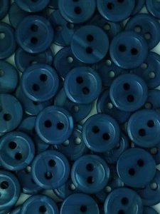 SIZE 20L - 1/2", VARIEGATED BUTTON, CERULEAN BLUE, 1 DOZEN, SHINY FINISH - Picture 1 of 1