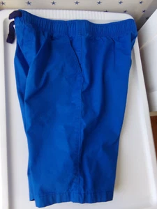 Boys LANDS END Shorts Large 14-16 100% Cotton Drawstring L BLUE Pockets Active - Picture 1 of 16