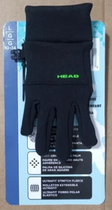 Head Touchscreen ultrafit Gloves Sensatec Stretch Fleece Black Kids Large 10-14Y - Picture 1 of 3