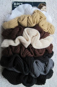 8 Goody Ouchless Gentle Scrunchie Elastic Ponytailer Hair Bands Soft Fabric Java - Picture 1 of 22
