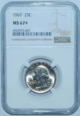 1967 NGC MS67+ Business Strike Washington Quarter - Image 1 of 2