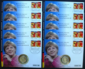 10 x Deutschland Numis- Medaillenbrief Angela Merkel Kanzlerin 333er SILBER - Bild 1 von 4