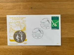 GERMANY 1972 FDC MUNICH OLYMPICS HOCKEY VOLLEYBALL MUNCHEN CACHET - Picture 1 of 1