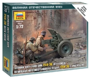 German Anti Tank Gun Pak 36 1:72 Figure Plastic Model Kit 6114 ZVEZDA - Imagen 1 de 1