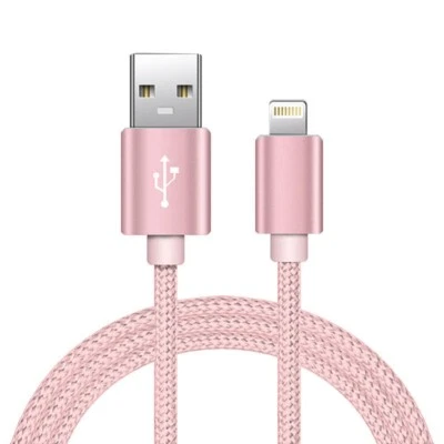 Heavy Duty Braided Long USB Fast Charger Cable Lead For iPhone 14 13 12 11 X 7 8 - Image 1 of 4