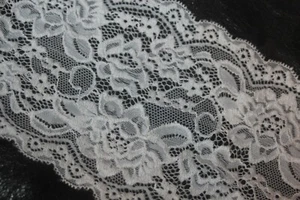 5 yards solid white GALLOON STRETCH textured lingerie LACE 5.75" Wide - Imagen 1 de 2