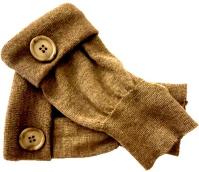 FINGERLESS GLOVES BROWN HEATHER ONE SIZE FITS MOST OS S M L OS 100% MERINO WOOL - Image 1 of 2