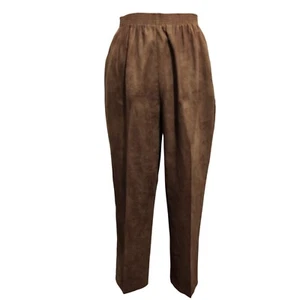 BonWorth MP braune Wildlederimitathose Plissee vorne Überziehhose Taschen Petite - Bild 1 von 5