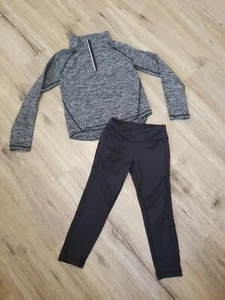 Athletic Set For Toddler Girl Size 4/5 Black Leggings Old Navy Crazy 8 - Picture 1 of 6