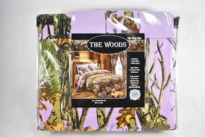 THE WOODS PURPLE CAMO LUXURY BED SHEETS 6 PIECES NWT SIZE CAL KING - Picture 1 of 6