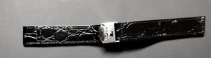 Watchband 16mm Real Leather Black Luxury Folding Clasp New Original Elysee E710 - Picture 1 of 4