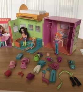 2002 Vintage Polly Pocket Sparkle Apartment Doll House W/Dolls And Accessories - Picture 1 of 24