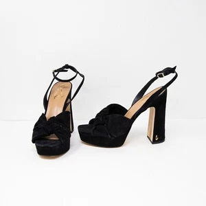 NEW Sam Edelman Kristen Suede Knotted Twist Open Toe Platform High Heels Black - Bild 1 von 4